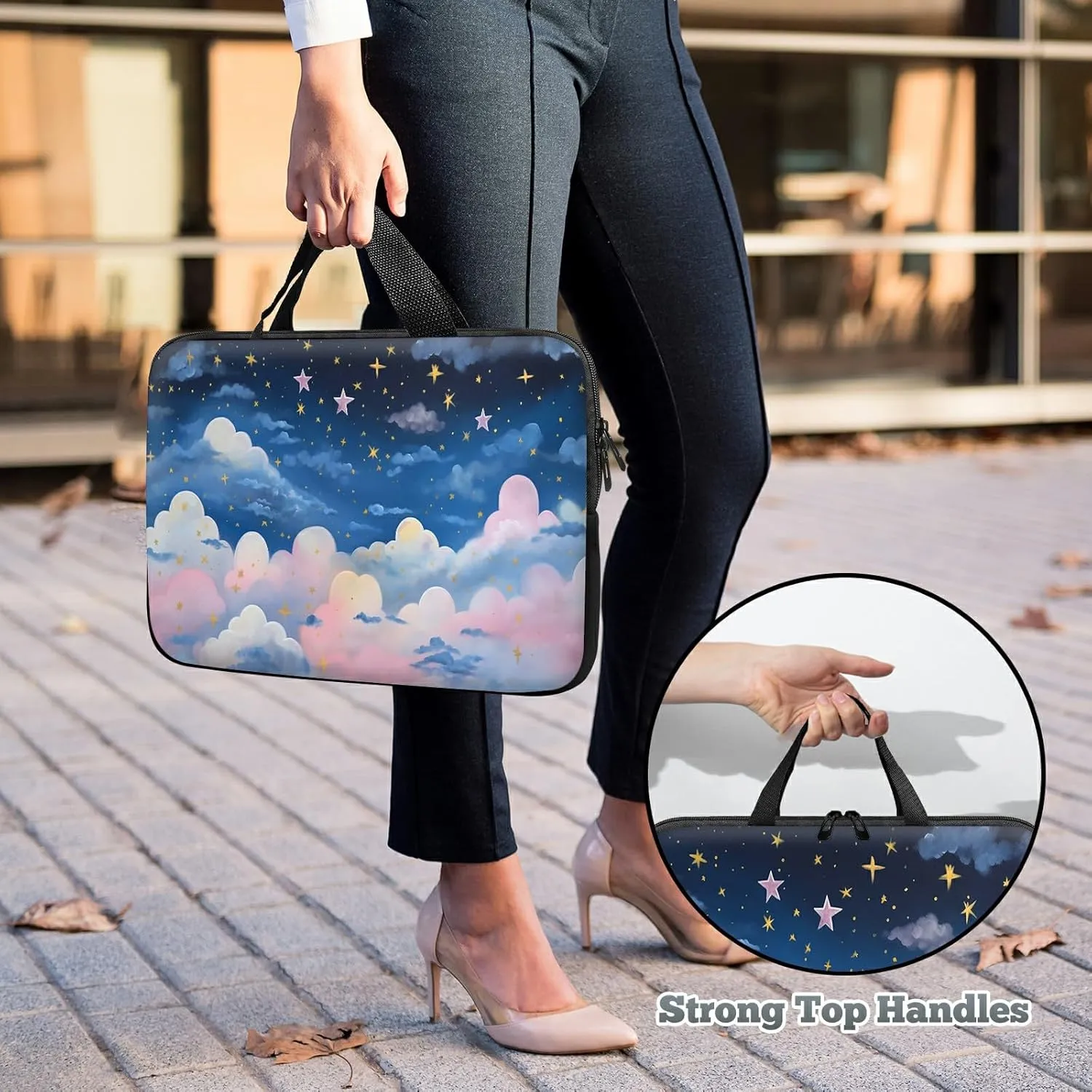 Laptop Sleeve Case Bag 15 inch, Pink Nebula Slim Carrying Case Durable Handbag Travel Laptop Bag for 15 inch MacBook Air M3/M2/15 Pro/Surface Laptop 7/6/5/4/3/ Dell XPS 15 Plus