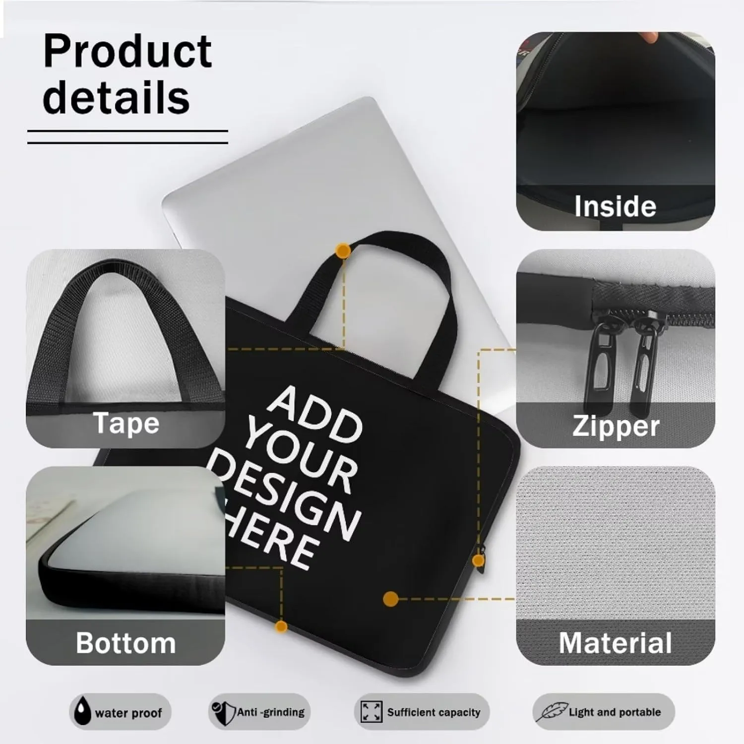 Laptop Tote Bag Compatible with 10-17 inch Notebook Computers Carrying Case