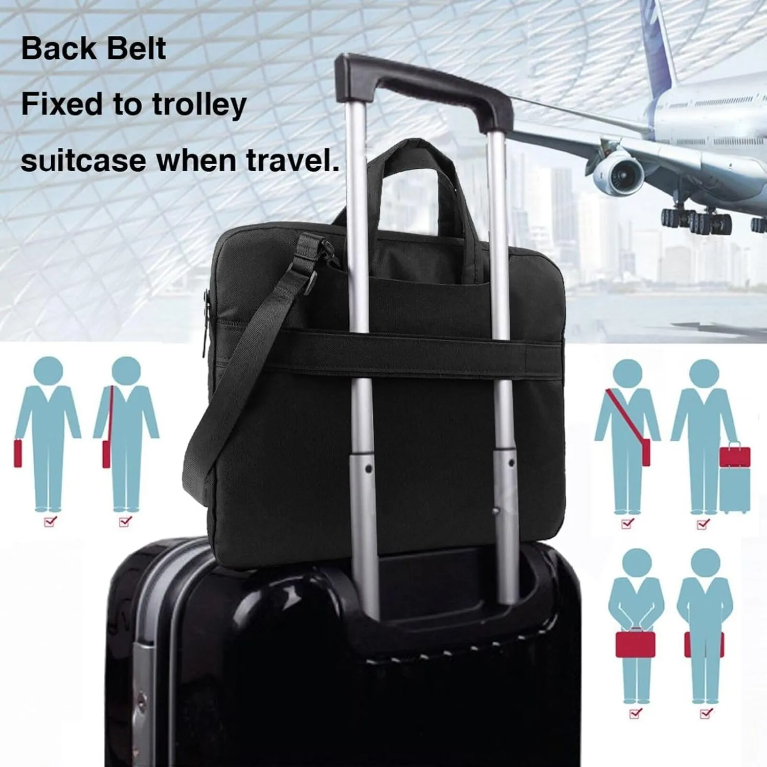Laptop Tote Bag for Men Women 13 inch Laptop Sleeve Shoulder Briefcase Messenger Computer Bag