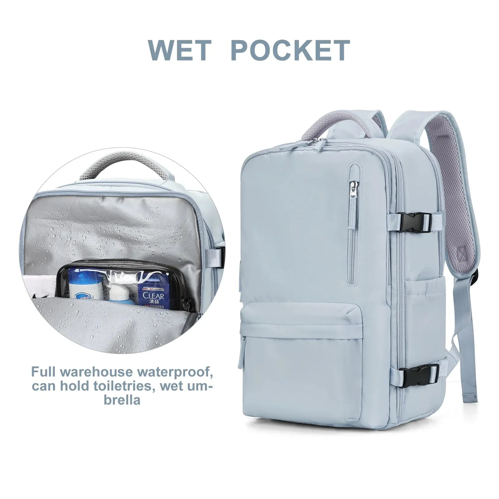 Large Backpack Women, Carry on Backpack,Hiking Backpack Waterproof Outdoor Sports Rucksack Casual Daypack School Bag Fit 14 Inch Laptop with Shoes Compartment
