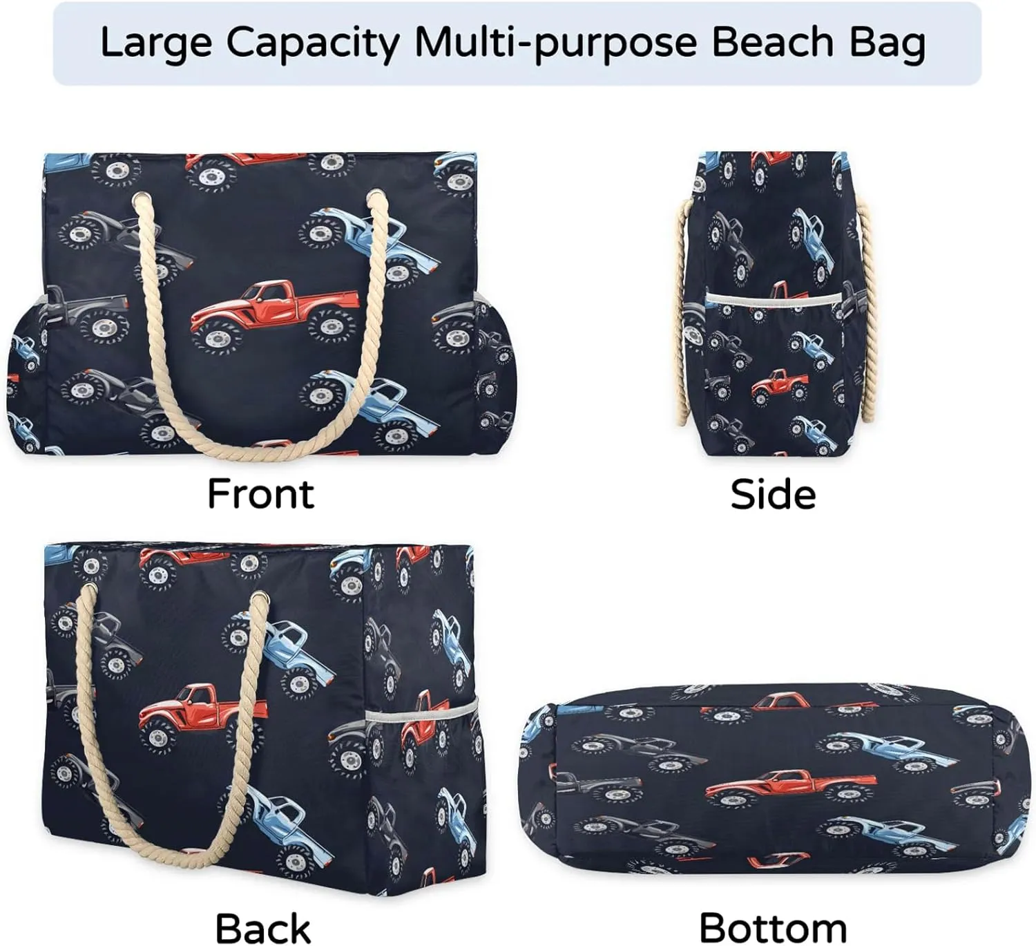 Large Beach Bags for Women with Zipper Beach Tote Bag Waterproof Sandproof Gym Swim Pool Grocery Travel Bag