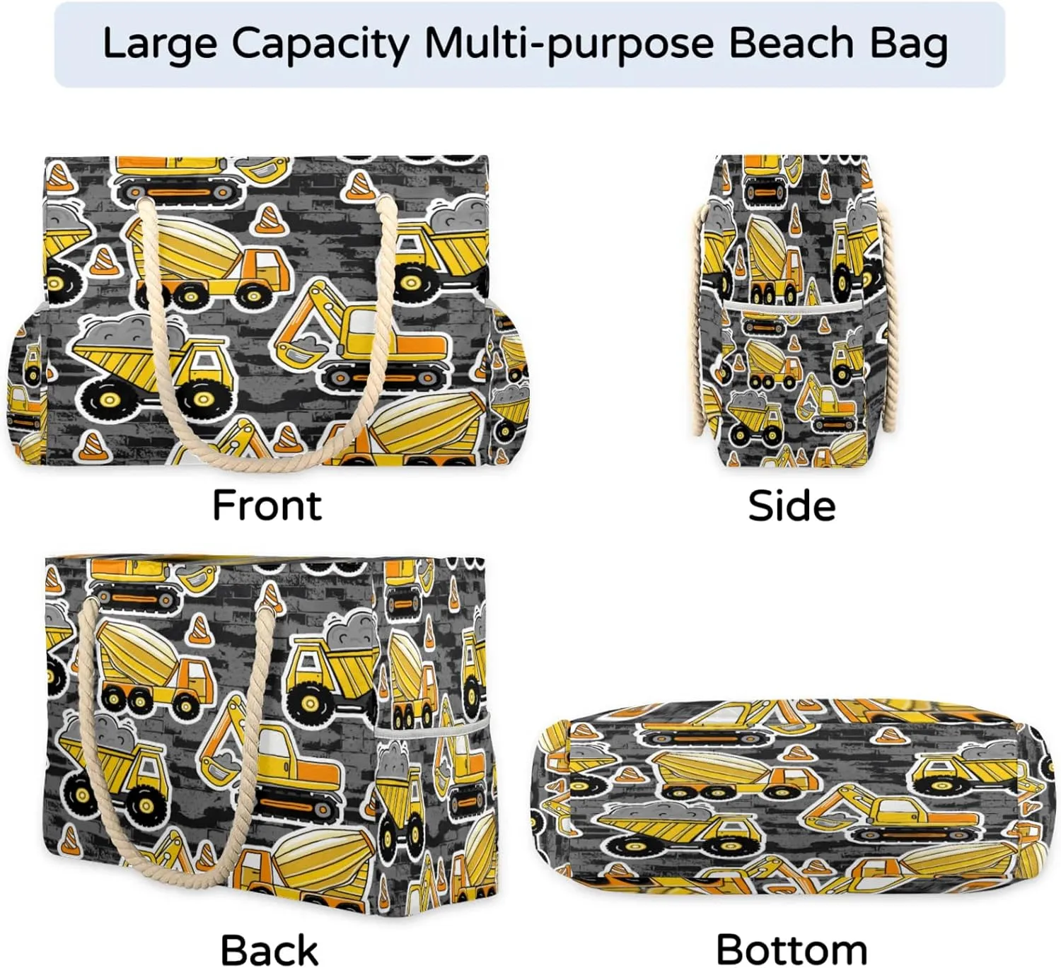 Large Beach Tote Bags for Women, Waterproof Beach Bag with Zipper, Swim Pool Tote Bags