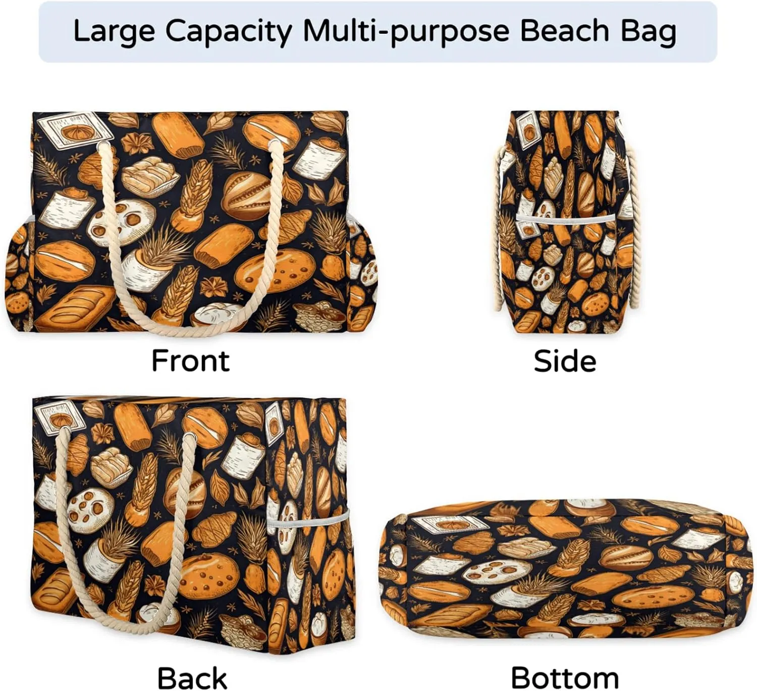 Large Beach Tote Bags for Women, Waterproof Beach Bag with Zipper, Swim Pool Tote Bags