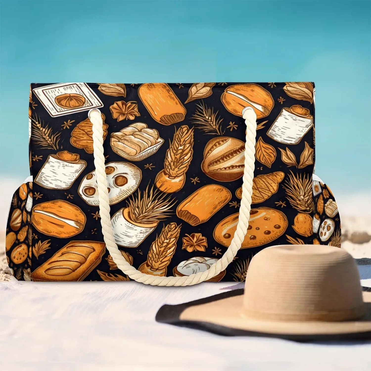 Large Beach Tote Bags for Women, Waterproof Beach Bag with Zipper, Swim Pool Tote Bags