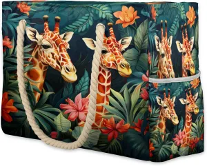 Large Beach Tote Bags for Women, Waterproof Beach Bag with Zipper, Swim Pool Tote Bags