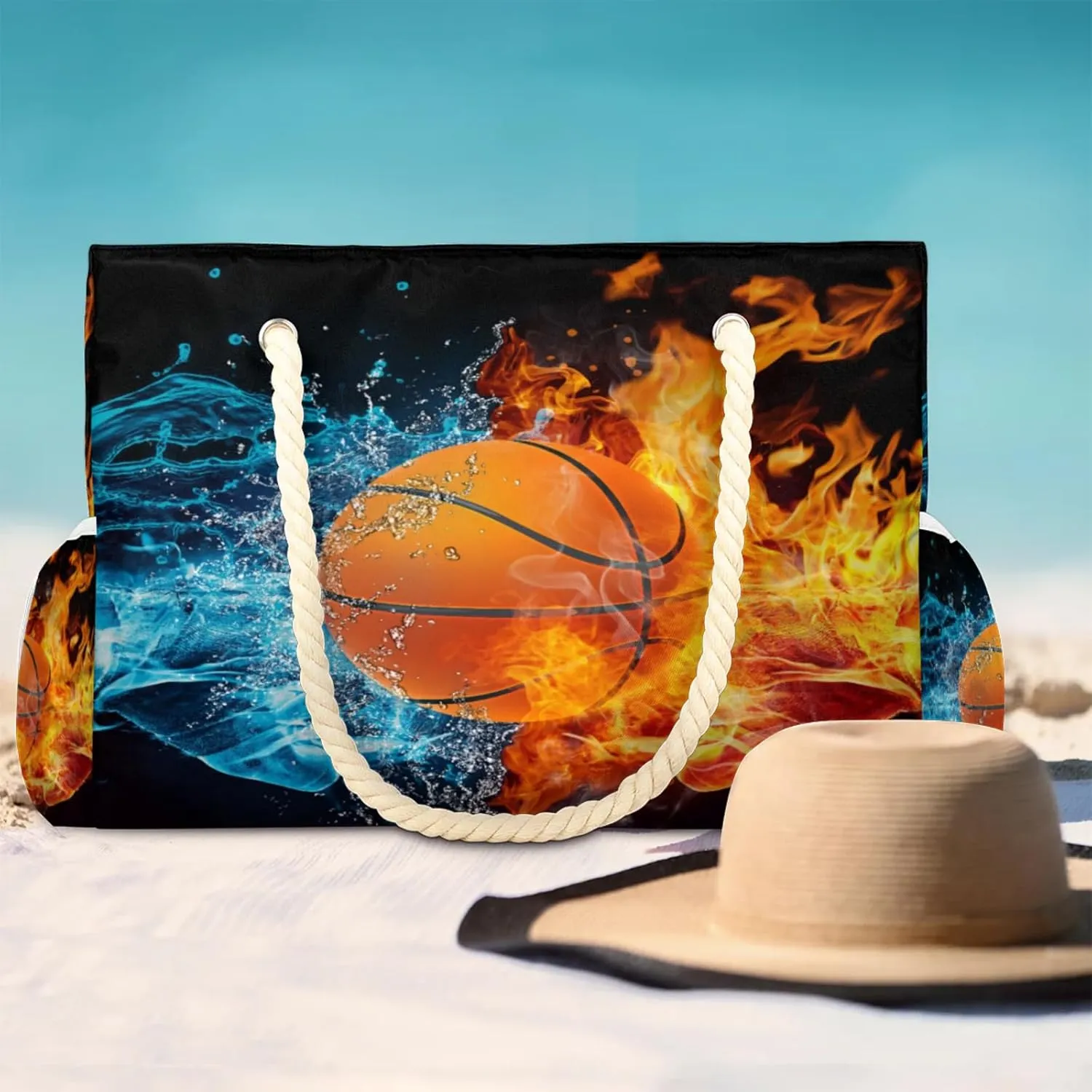 Large Beach Tote Bags with Zipper, Beach Bag for Women, Waterproof Sandproof Pool Swim Bags, Travel Tote Bag