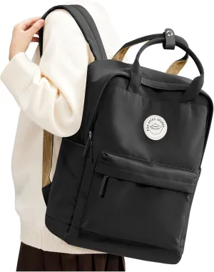 Large Black Backpack for Women, Classic Basic Waterproof High School Bookbag, Lightweight Casual Travel Daypack, College Backpack Men, Middle School Bag for Girls Boys