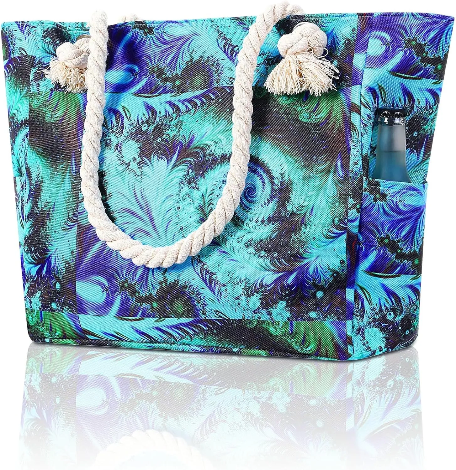 Large Canvas Beach Tote Bag Waterproof Sand proof for Women Her Swim,Travel,Shopping,Gym,Cruise Essentials Gear
