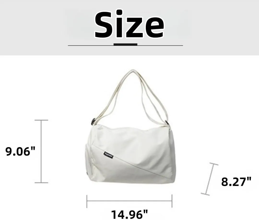 Large Capacity Duffel with Dry-Wet Separation, Shoe Compartment,Sports & Travel Bag, Minimalist Design Bag (White)
