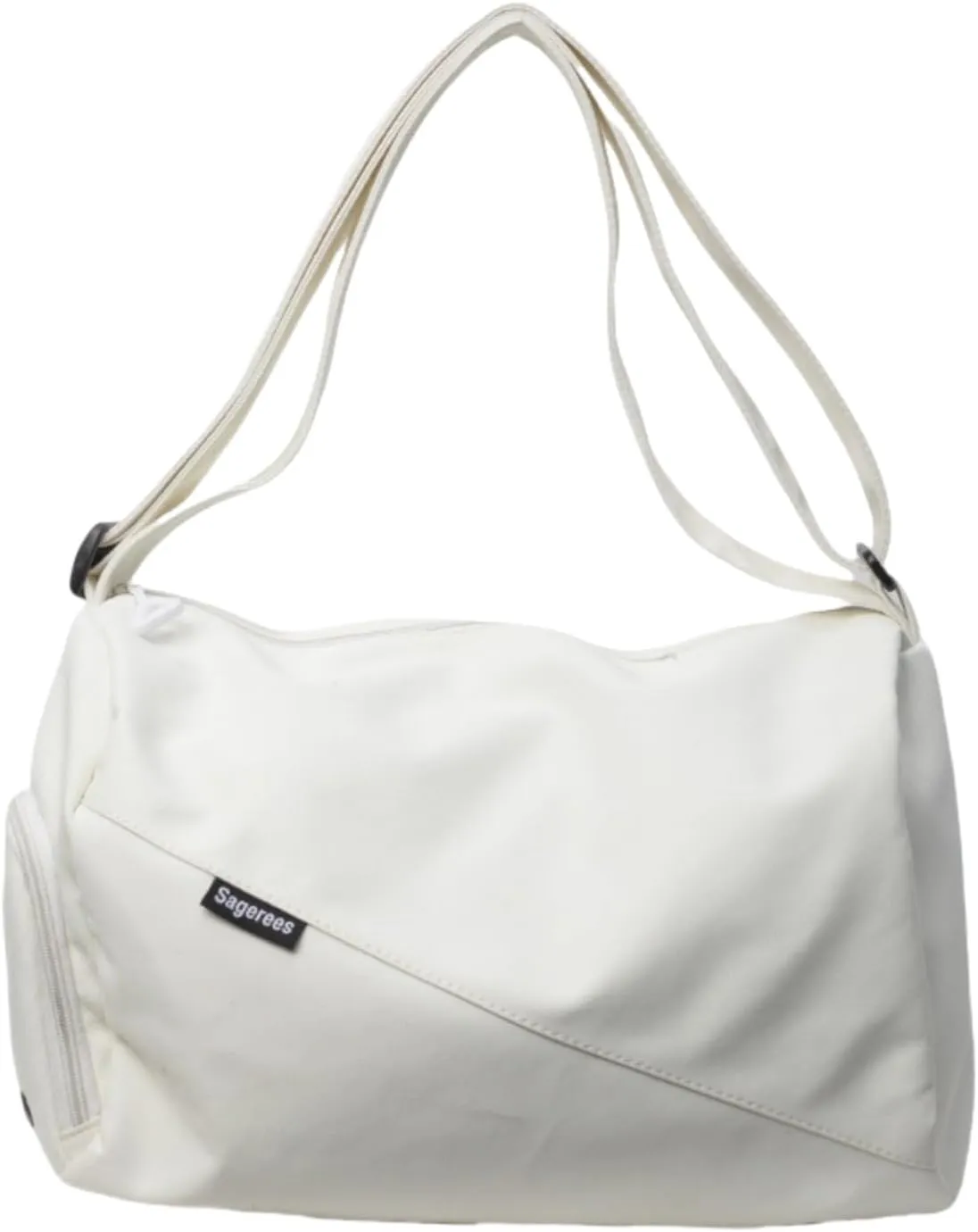 Large Capacity Duffel with Dry-Wet Separation, Shoe Compartment,Sports & Travel Bag, Minimalist Design Bag (White)