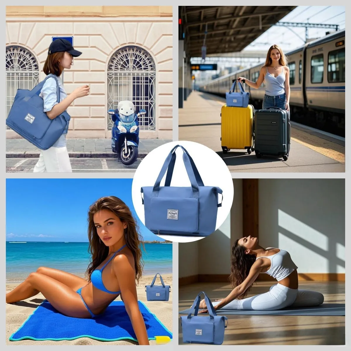 Large Capacity Foldable Travel Bag Expandable Collapsible Dry and Wet Separation Large Capacity Travel bag