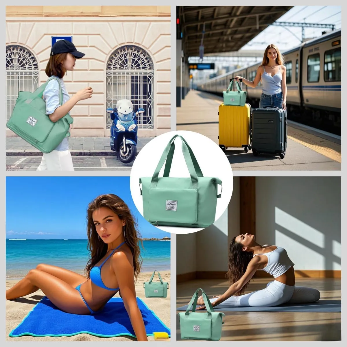Large Capacity Foldable Travel Bag Expandable Collapsible Dry and Wet Separation Large Capacity Travel bag