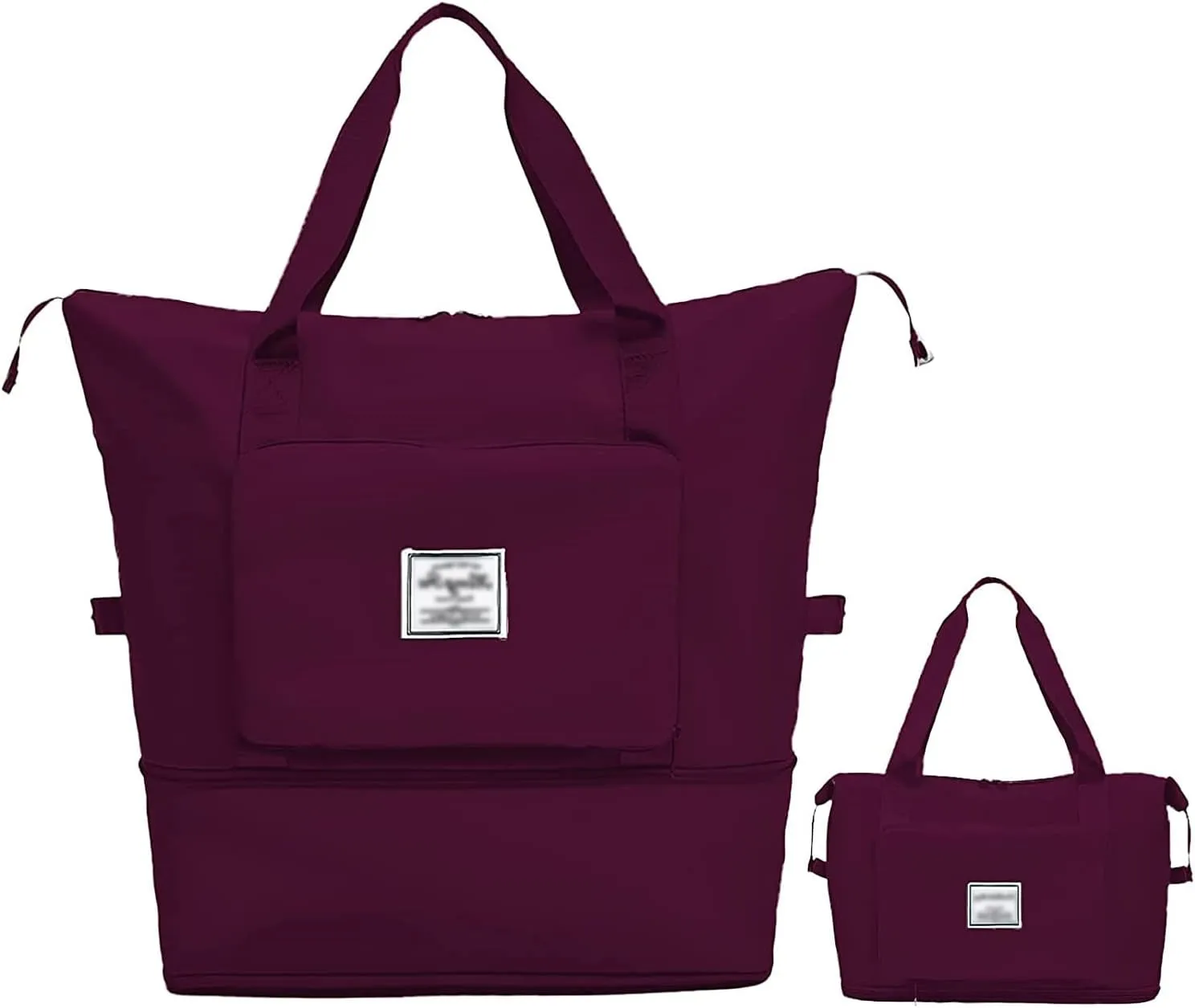 Large Capacity Folding Travel Bag,Travel Lightweight Waterproof Carry on Luggage Bags,Dry&Wet Separation Foldable Duffle Bag,Oxford Fabric Duffel Bag for Expandable Weekender Sports, Gym, Vacation (Fuchsia)