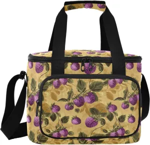 Large Capacity Insulated Lunch Bag Crossbody Lunch Box Bags for Family Sweet Dewberry Fruit Gold Purple loncheras de mujer para trabajo