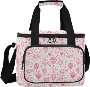 Large Capacity Lunch Box Crossbody Lunch Tote Bags for Ladies Hot Balloon White and Peach luncheras para hombres