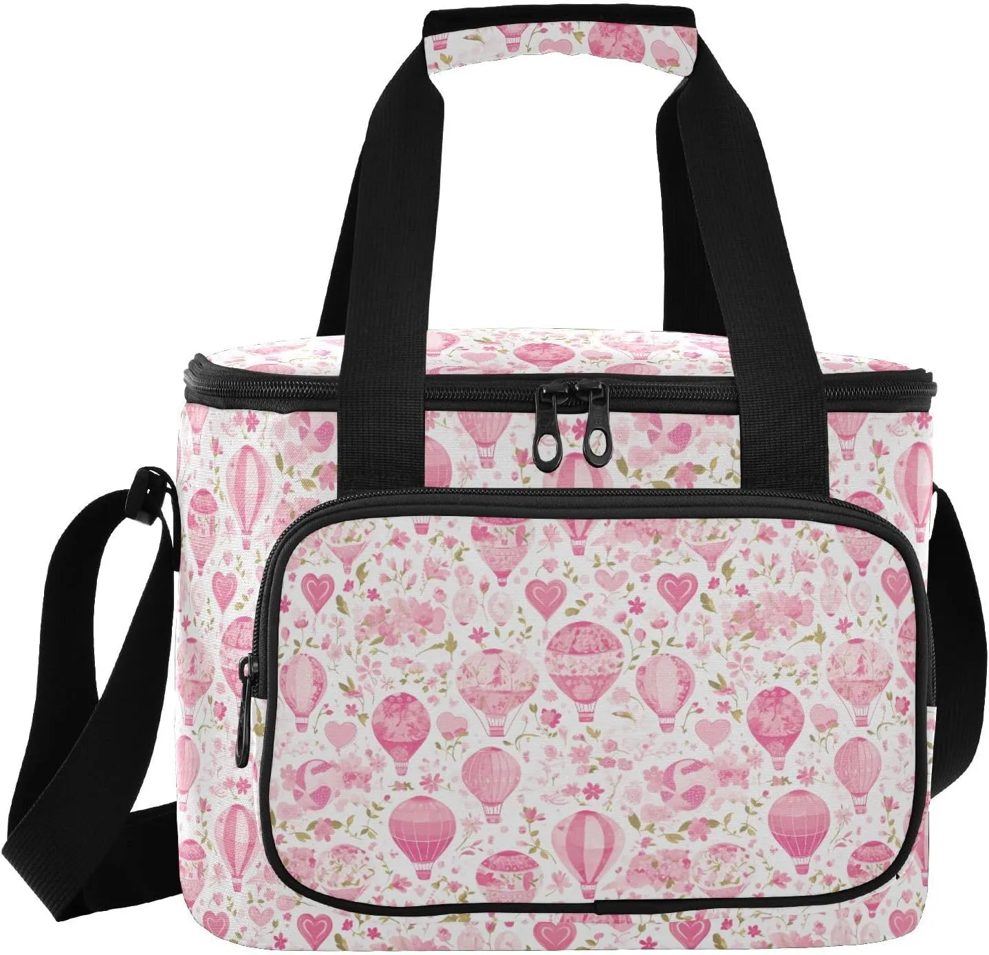 Large Capacity Lunch Box Crossbody Lunch Tote Bags for Ladies Hot Balloon White and Peach luncheras para hombres