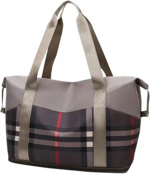 Large Capacity Travel Luggage Bag, Women's Tote to Carry Airplane Fits Under Seat, Men's Short Business Carry-on Sports Gym Dry and Wet Separation Bag(Business Gray), XL0830