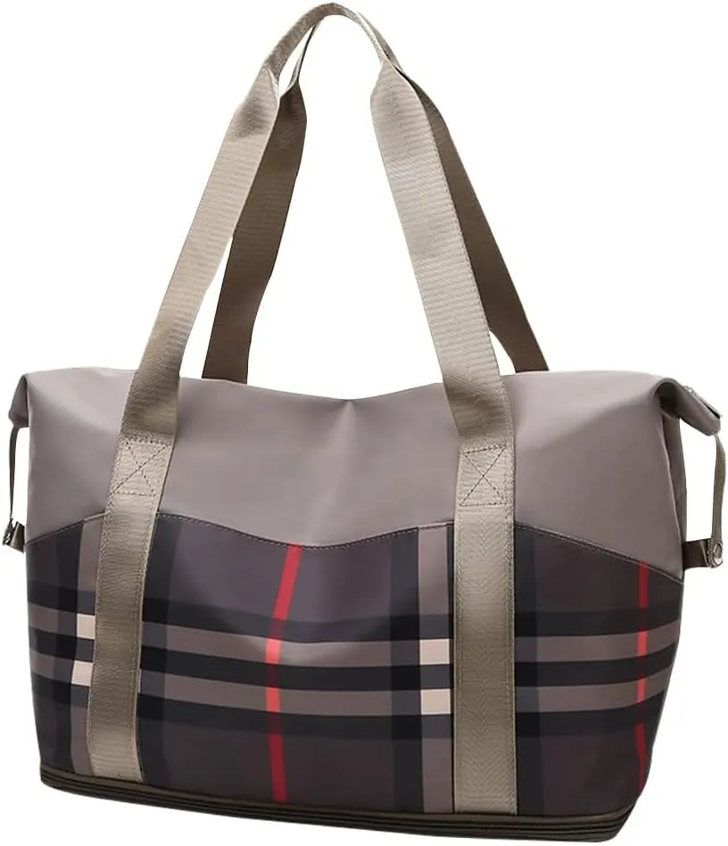 Large Capacity Travel Luggage Bag, Women's Tote to Carry Airplane Fits Under Seat, Men's Short Business Carry-on Sports Gym Dry and Wet Separation Bag(Business Gray), XL0830
