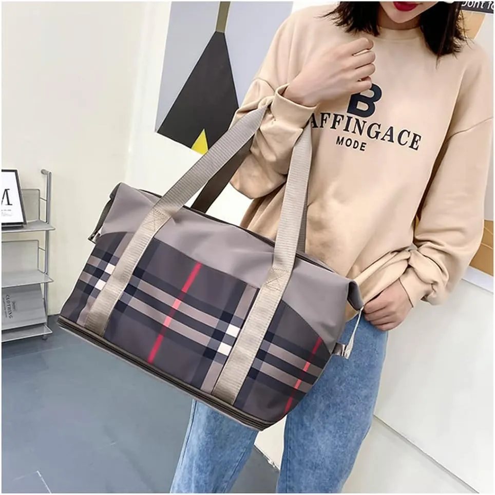 Large Capacity Travel Luggage Bag, Women's Tote to Carry Airplane Fits Under Seat, Men's Short Business Carry-on Sports Gym Dry and Wet Separation Bag(Business Gray), XL0830