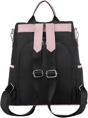 Large Capacity Women Travel Backpack Casual Multi Function School Bag Black Oxford Design for Students and Everyday Use