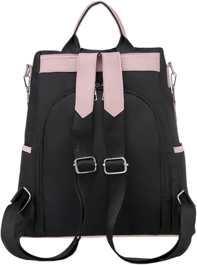 Large Capacity Women Travel Backpack Casual Multi Function School Bag Black Oxford Design for Students and Everyday Use
