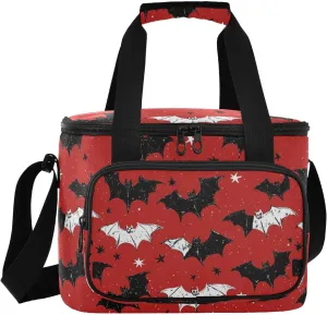 Large Lunch Bag Black Bats and Starts Insulated Cooler Box For Women Men Picnic Camping Beach Handbag 24-Can (18L)