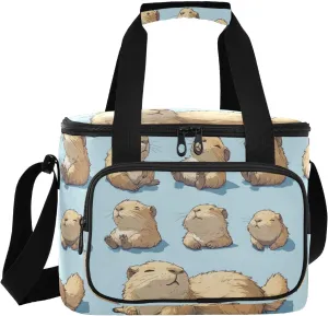 Large Lunch Bag Capybara Sleep Blue Cute Insulated Cooler Box for Women Men Picnic Camping Beach Handbag 24-Can (18L)