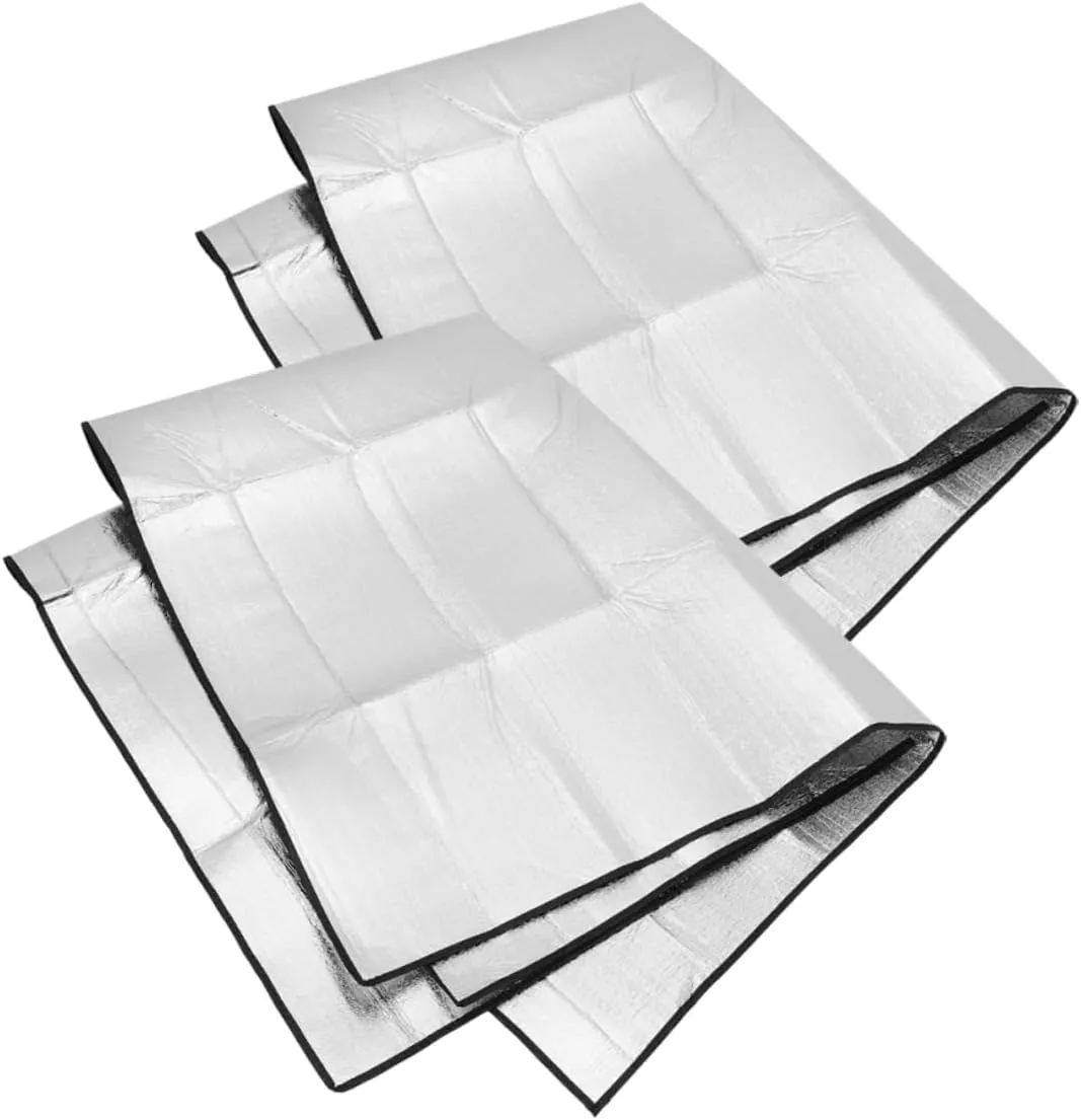 Large Picnic Mat 2pcs Camping Mats Aluminum Foil Waterproof Outdoor Blanket Thick Durable for Beach Hiking