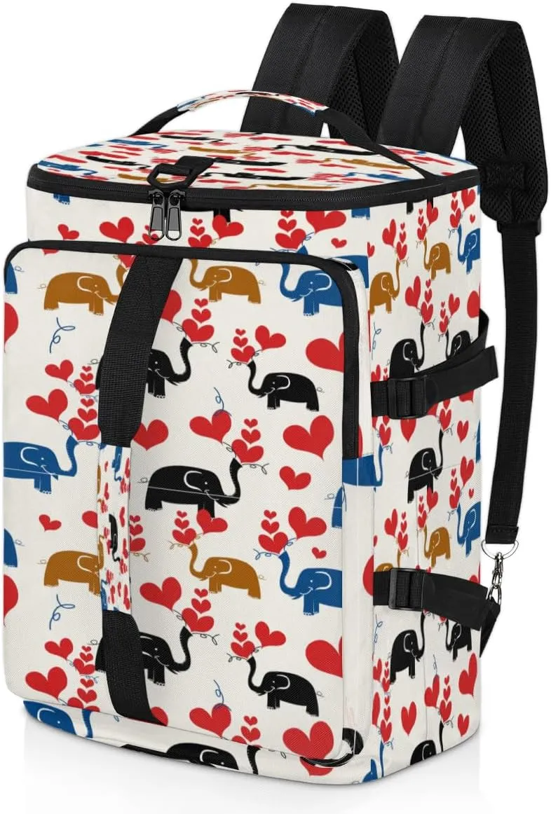 Large Sports Gym Bag With Shoe & Laptop Compartment 47L Waterproof Travel Duffel Bags for Men Women Animal Elephant Love Luggage Backpack Duffle Bag