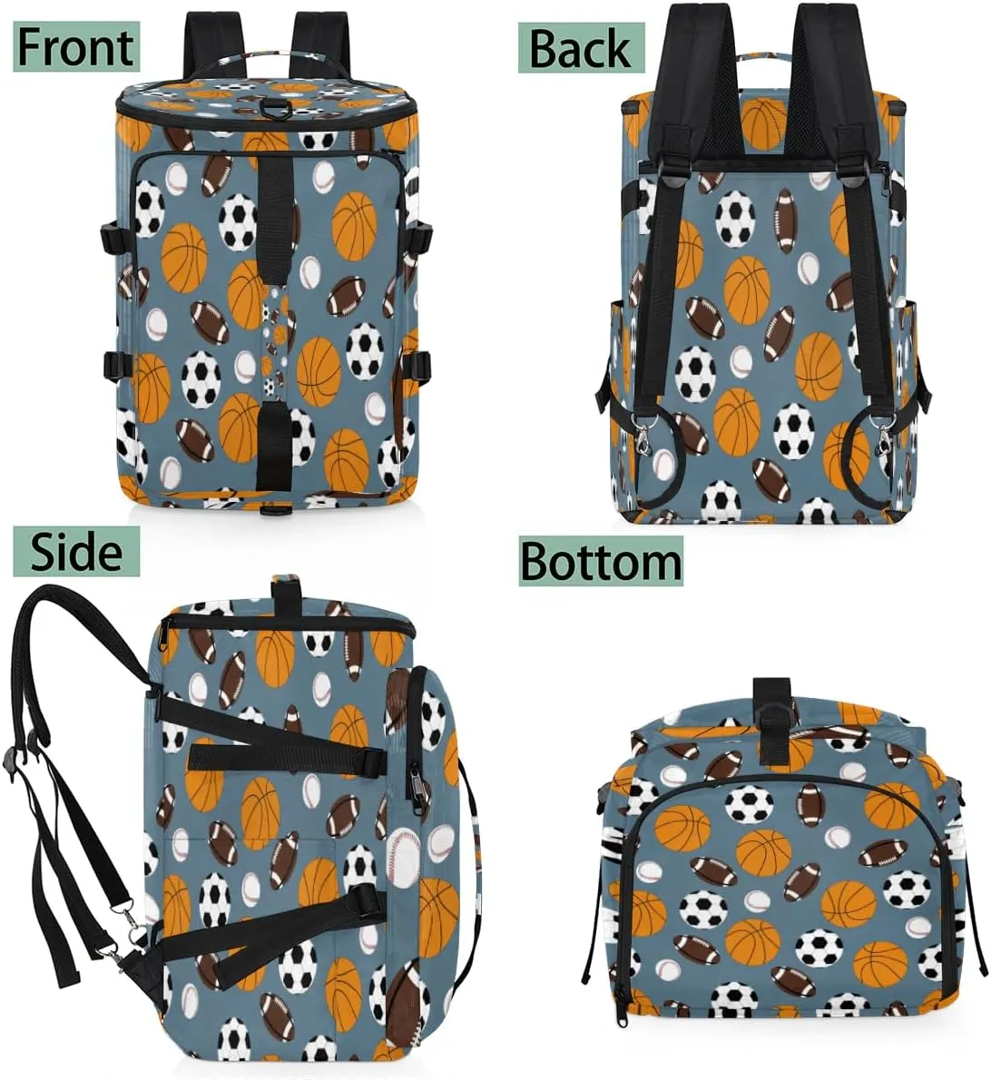 Large Sports Gym Bag With Shoe & Laptop Compartment 47L Waterproof Travel Duffel Bags for Men Women Ball Luggage Backpack Duffle Bag