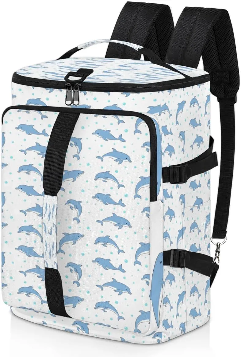 Large Sports Gym Bag With Shoe & Laptop Compartment 47L Waterproof Travel Duffel Bags for Men Women Cartoon Dolphins Animal Luggage Backpack Duffle Bag