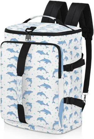 Large Sports Gym Bag With Shoe & Laptop Compartment 47L Waterproof Travel Duffel Bags for Men Women Cartoon Dolphins Animal Luggage Backpack Duffle Bag