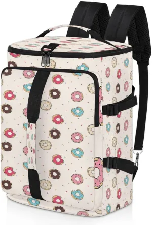 Large Sports Gym Bag With Shoe & Laptop Compartment 47L Waterproof Travel Duffel Bags for Men Women Cartoon Donut Food Luggage Backpack Duffle Bag