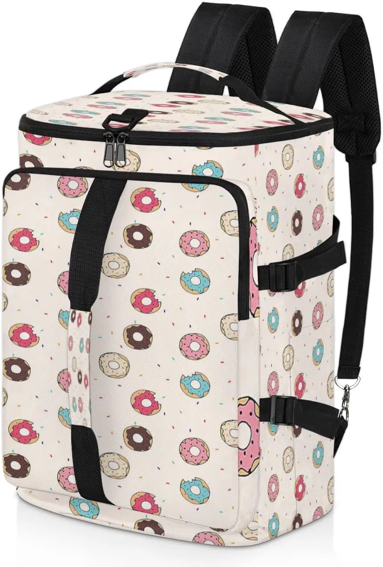 Large Sports Gym Bag With Shoe & Laptop Compartment 47L Waterproof Travel Duffel Bags for Men Women Cartoon Donut Food Luggage Backpack Duffle Bag