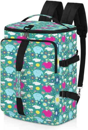 Large Sports Gym Bag With Shoe & Laptop Compartment 47L Waterproof Travel Duffel Bags for Men Women Colourful Elephant Print Luggage Backpack Duffle Bag