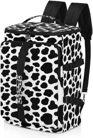 Large Sports Gym Bag With Shoe & Laptop Compartment 47L Waterproof Travel Duffel Bags for Men Women Cow Black Print Luggage Backpack Duffle Bag