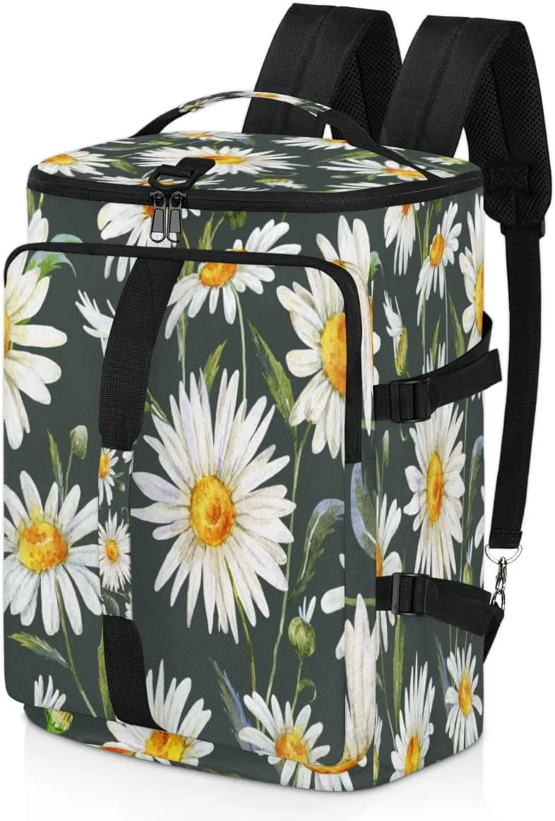 Large Sports Gym Bag With Shoe & Laptop Compartment 47L Waterproof Travel Duffel Bags for Men Women Cute Daisies Luggage Backpack Duffle Bag