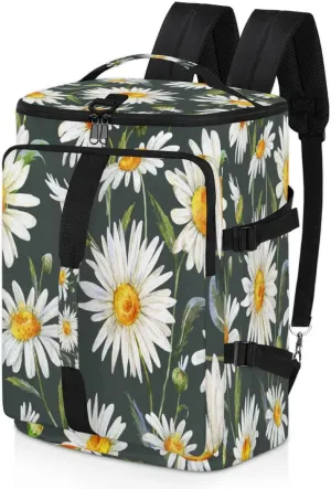 Large Sports Gym Bag With Shoe & Laptop Compartment 47L Waterproof Travel Duffel Bags for Men Women Cute Daisies Luggage Backpack Duffle Bag