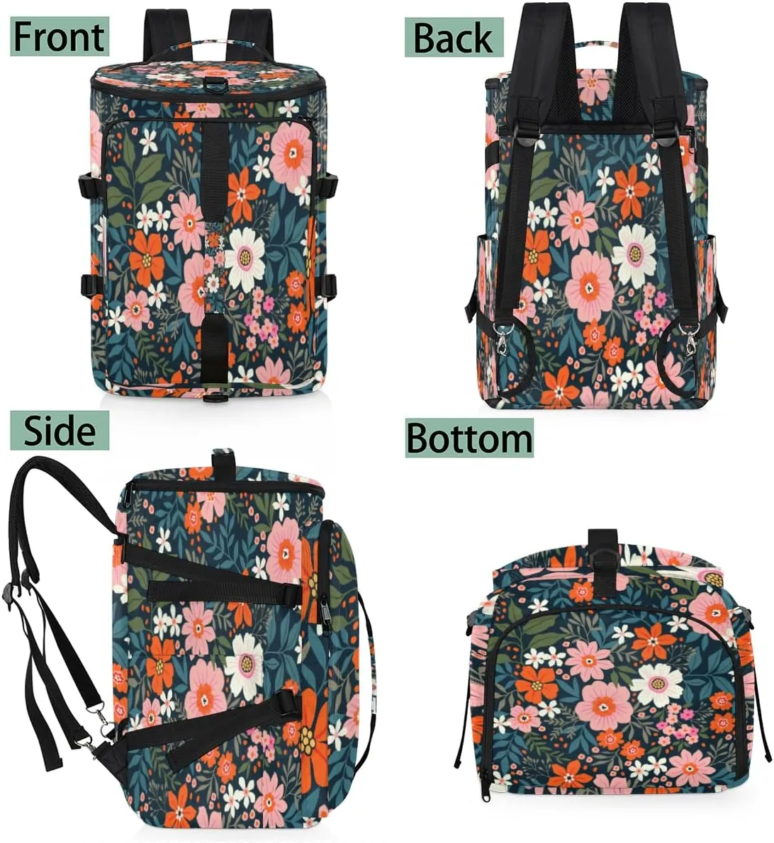 Large Sports Gym Bag With Shoe & Laptop Compartment 47L Waterproof Travel Duffel Bags for Men Women Sweet Flower Luggage Backpack Duffle Bag