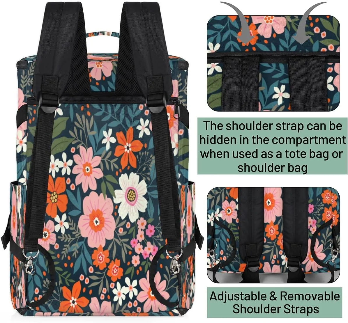 Large Sports Gym Bag With Shoe & Laptop Compartment 47L Waterproof Travel Duffel Bags for Men Women Sweet Flower Luggage Backpack Duffle Bag