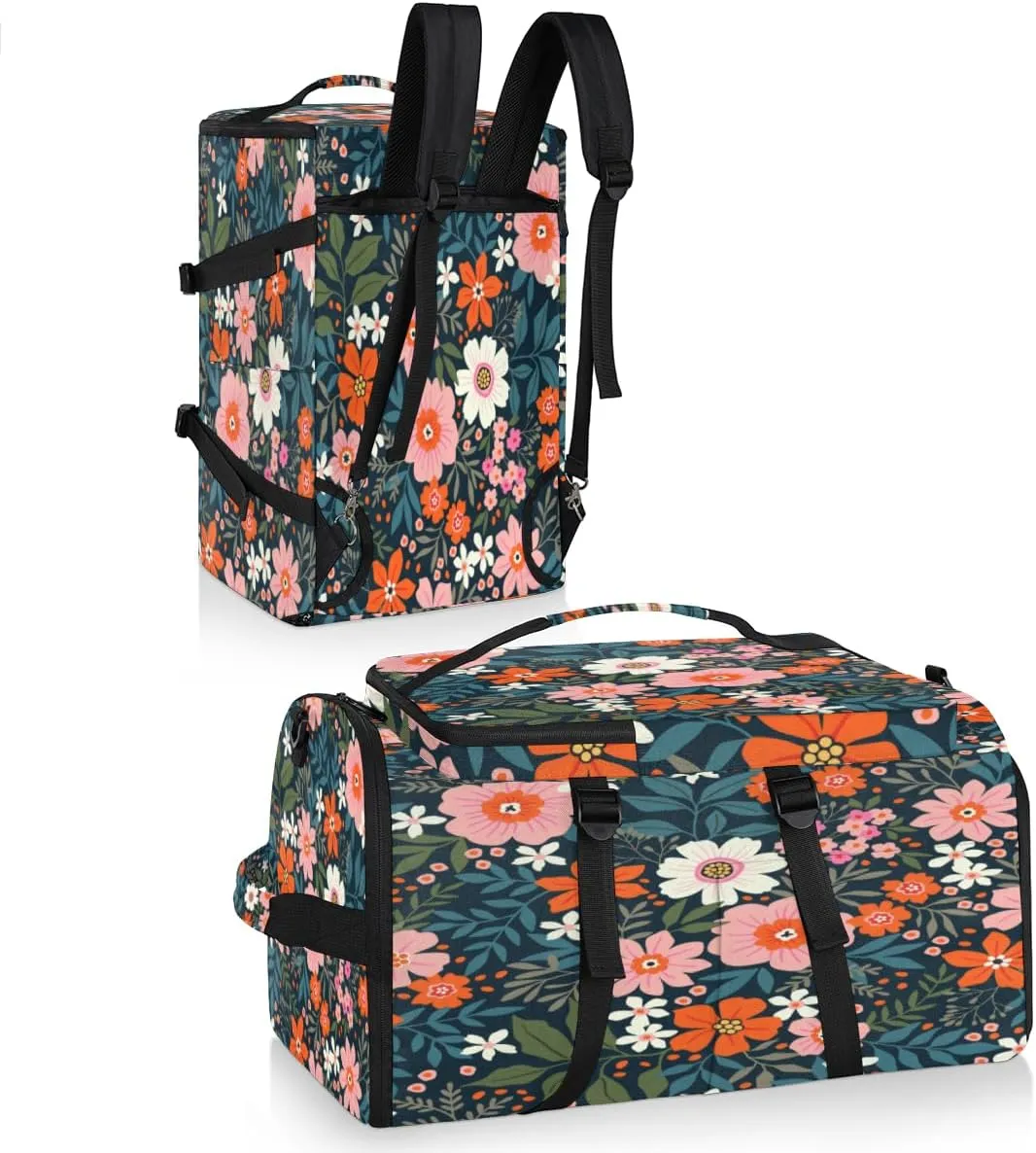 Large Sports Gym Bag With Shoe & Laptop Compartment 47L Waterproof Travel Duffel Bags for Men Women Sweet Flower Luggage Backpack Duffle Bag