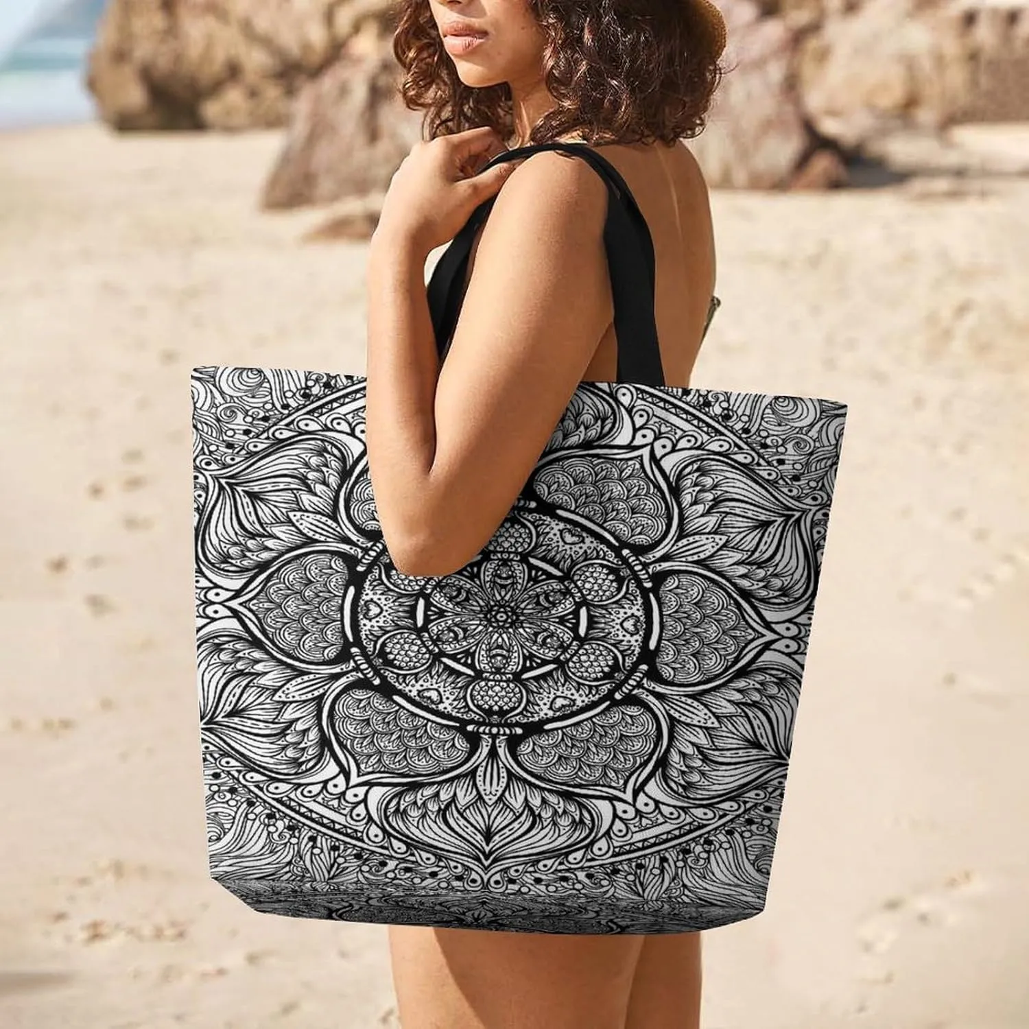 Large Tote Top Handle Bag, Shopping Handbag Big Polyester Shoulder Hand Bags