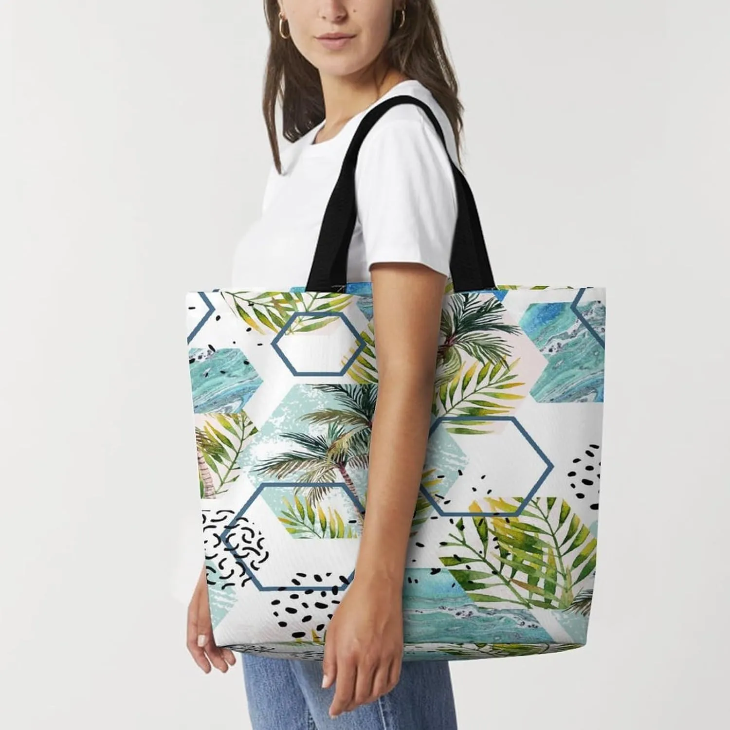 Large Tote Top Handle Bag, Shopping Handbag Big Polyester Shoulder Hand Bags