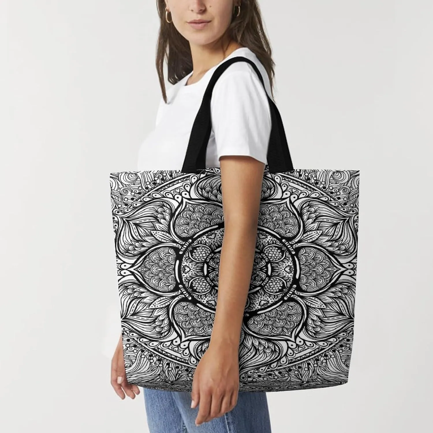 Large Tote Top Handle Bag, Shopping Handbag Big Polyester Shoulder Hand Bags