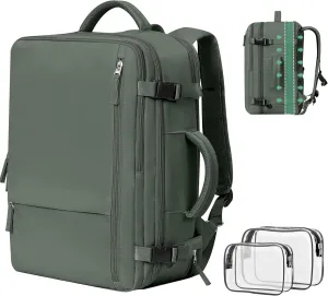 Large Travel Backpack, 40L Carry On Backpack Airline Approved, 17 inch Laptop Backpack,Waterproof Outdoor Sports Backpack, Hiking Backpack(Olive green)