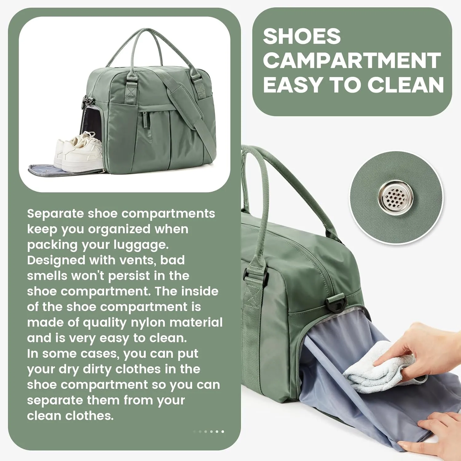 Large Weekender Bag for Women, Travel Duffle Bag with Shoe Compartment, Carry on Gym Bags Waterproof Overnight Bags Bolso de Viaje