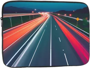Late Night Highway Prints Portable Laptop Sleeve Case - Shockproof Portable Laptop Sleeve Bag 15 inch for Men and Women Business Travel, Office Daily Use