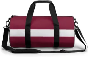 Latvia Flag Waterproof Sports Duffel Bag with Dry Wet Separation for Gym Beach Travel
