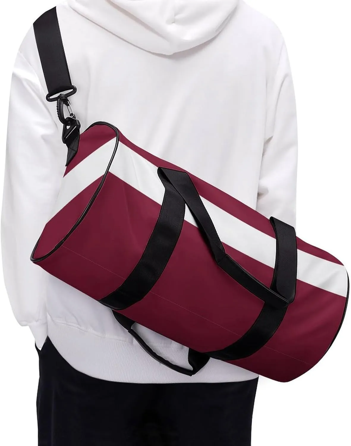 Latvia Flag Waterproof Sports Duffel Bag with Dry Wet Separation for Gym Beach Travel