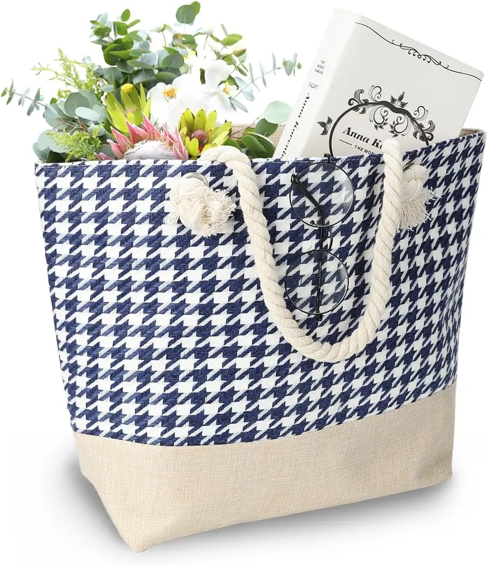 LAVTUG Beach Bags for Women Large Canvas Beach Tote Bag Waterproof Sandproof Beach Bags Swim Pool Bag Travel Essentials